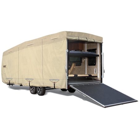 Eevelle S2 EXPEDITION Series, Toy Hauler RV Cover, Tan Color, Fits 21-22ft Long RV EX2TH2122T